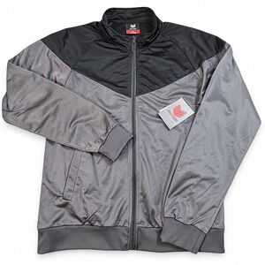 Range Track Jacket Mens XL Gray Black Colorblock Full Zip Lightweight NWT